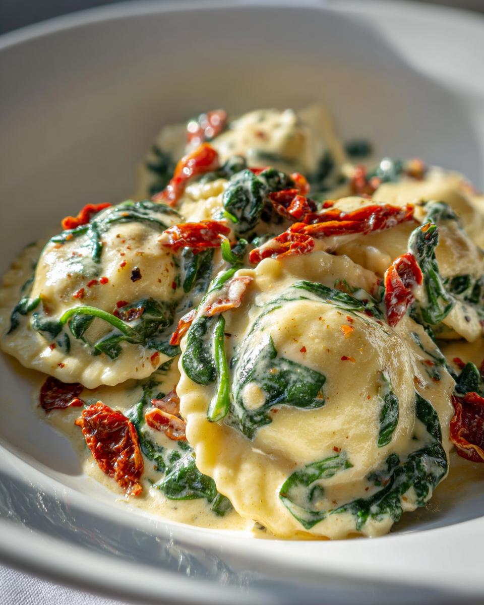 creamy tuscan ravioli - detail 1