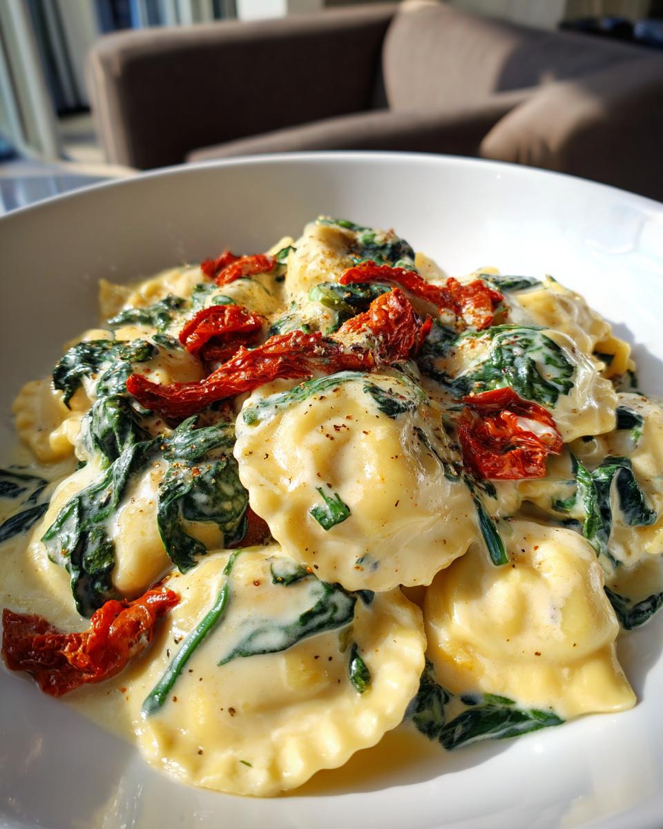 creamy tuscan ravioli - detail 2