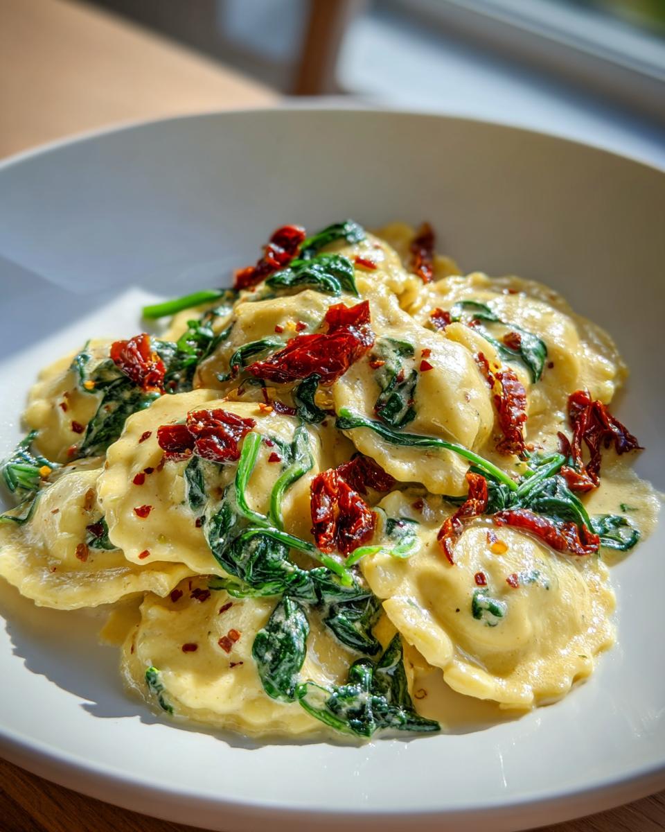 creamy tuscan ravioli - detail 3