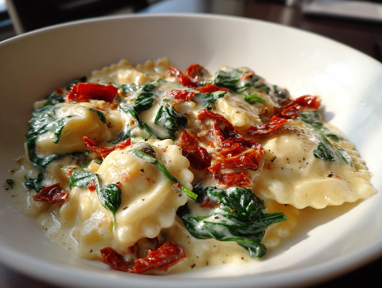 Creamy Tuscan Ravioli Recipe: 20-Minute Decadent Dinner Bliss