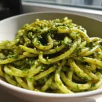 creamy vegan pesto pasta