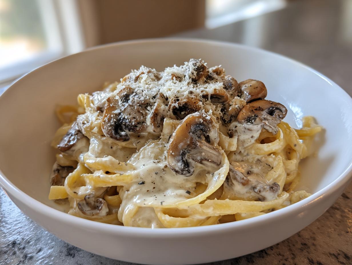 15-Minute Easy Alfredo Sauce with Mushrooms – Rich & Creamy Bliss