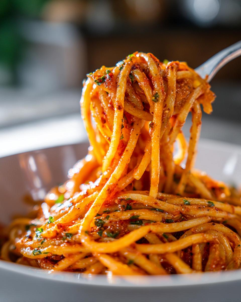 easy roasted red pepper pasta sauce - detail 2
