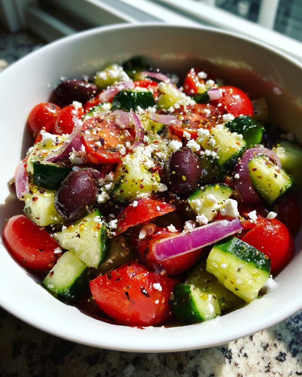 greek cucumber salad - detail 1