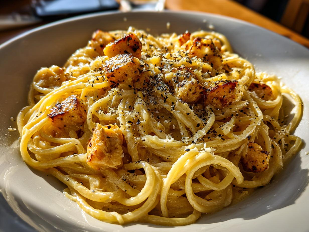Crispy Halloumi Carbonara Ready in Just 25 Minutes