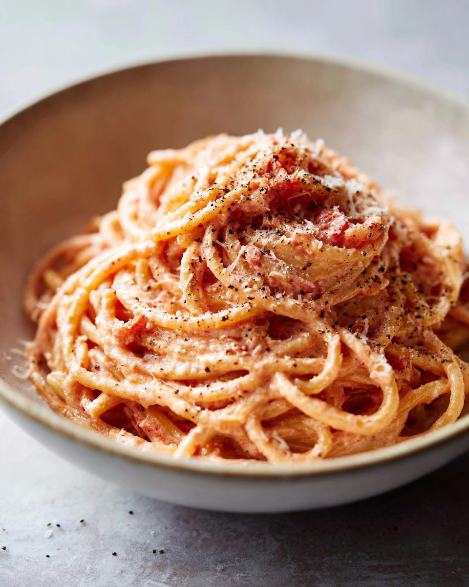 italian pink sauce pasta - detail 2