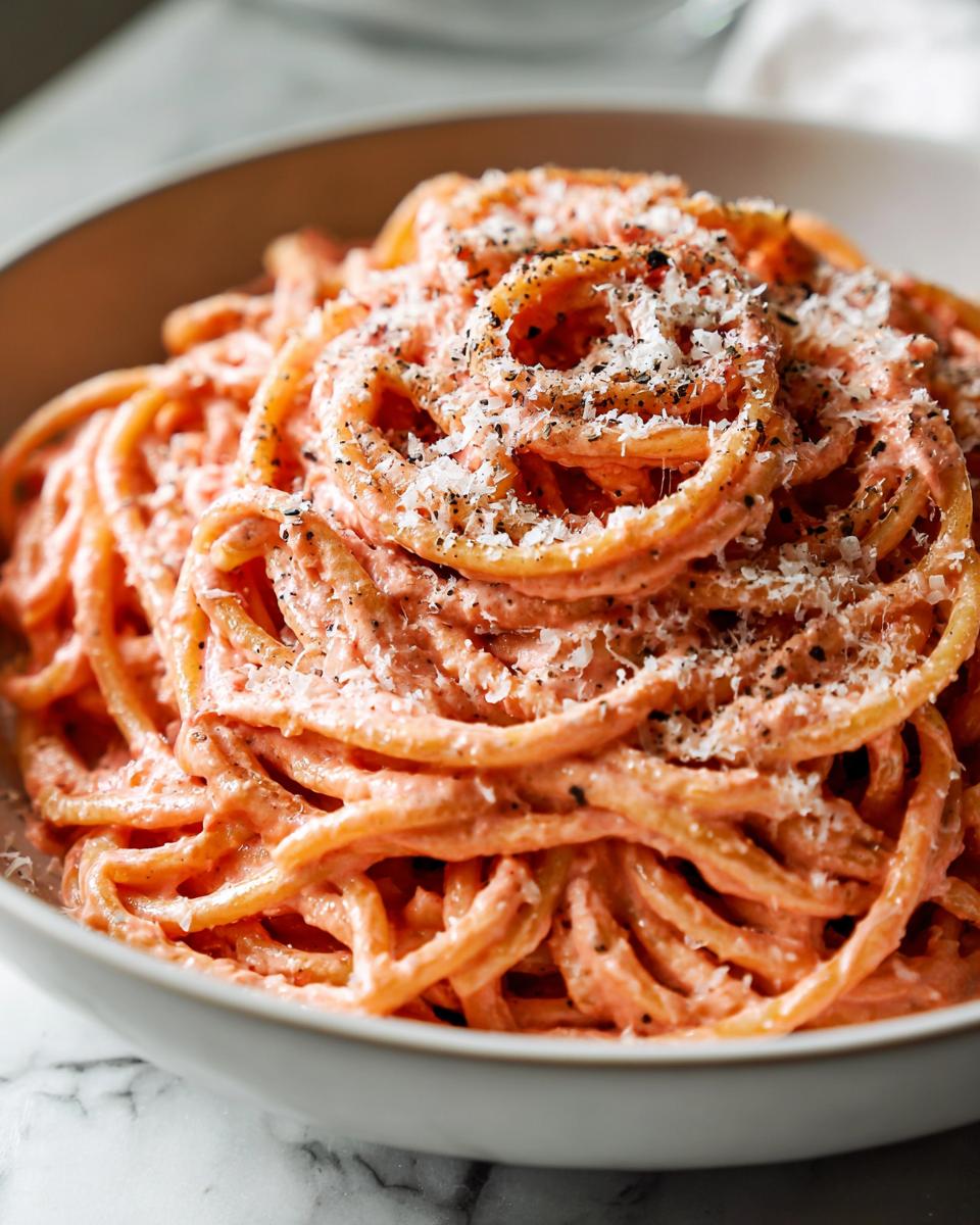 italian pink sauce pasta - detail 3