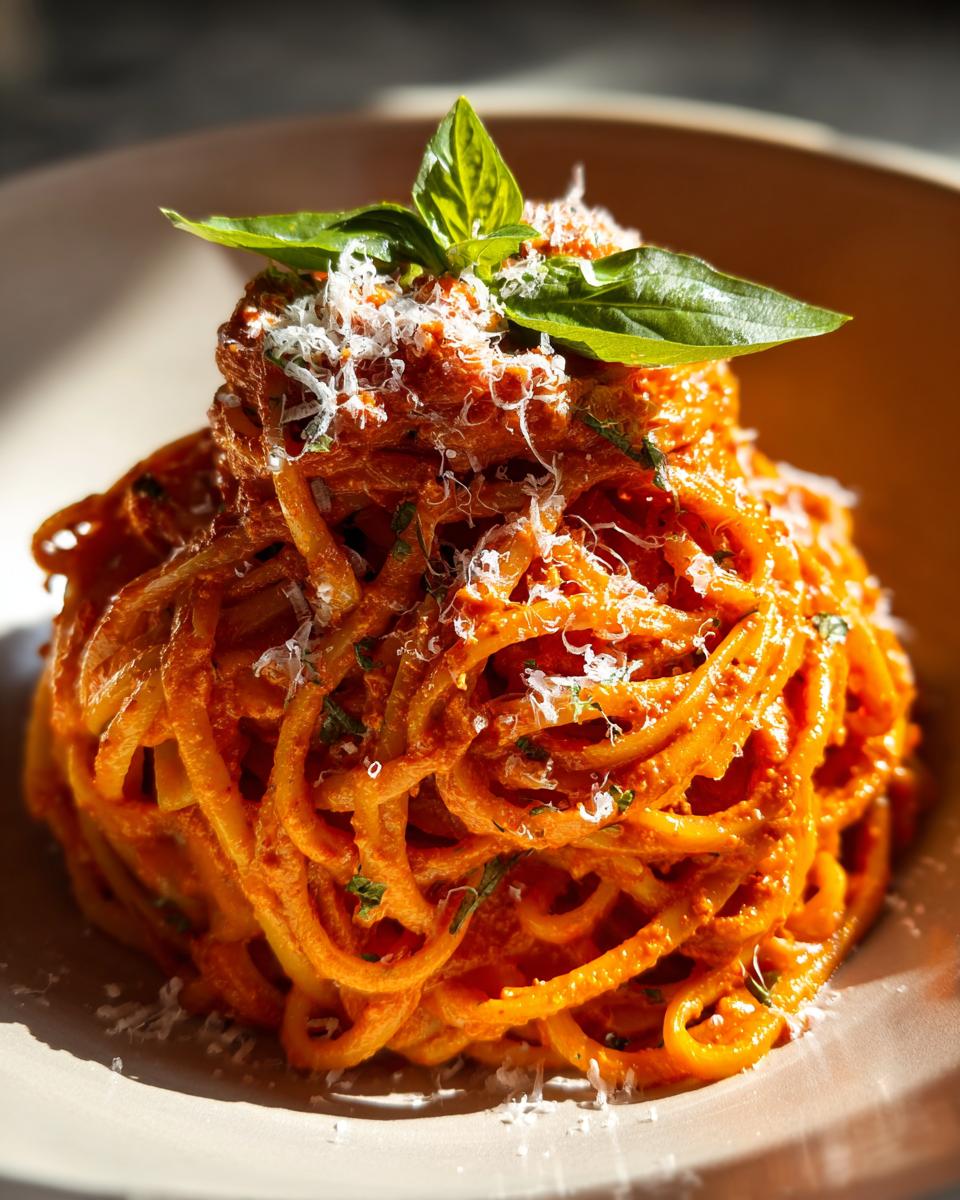 linguine with creamy nduja tomato sauce - detail 2