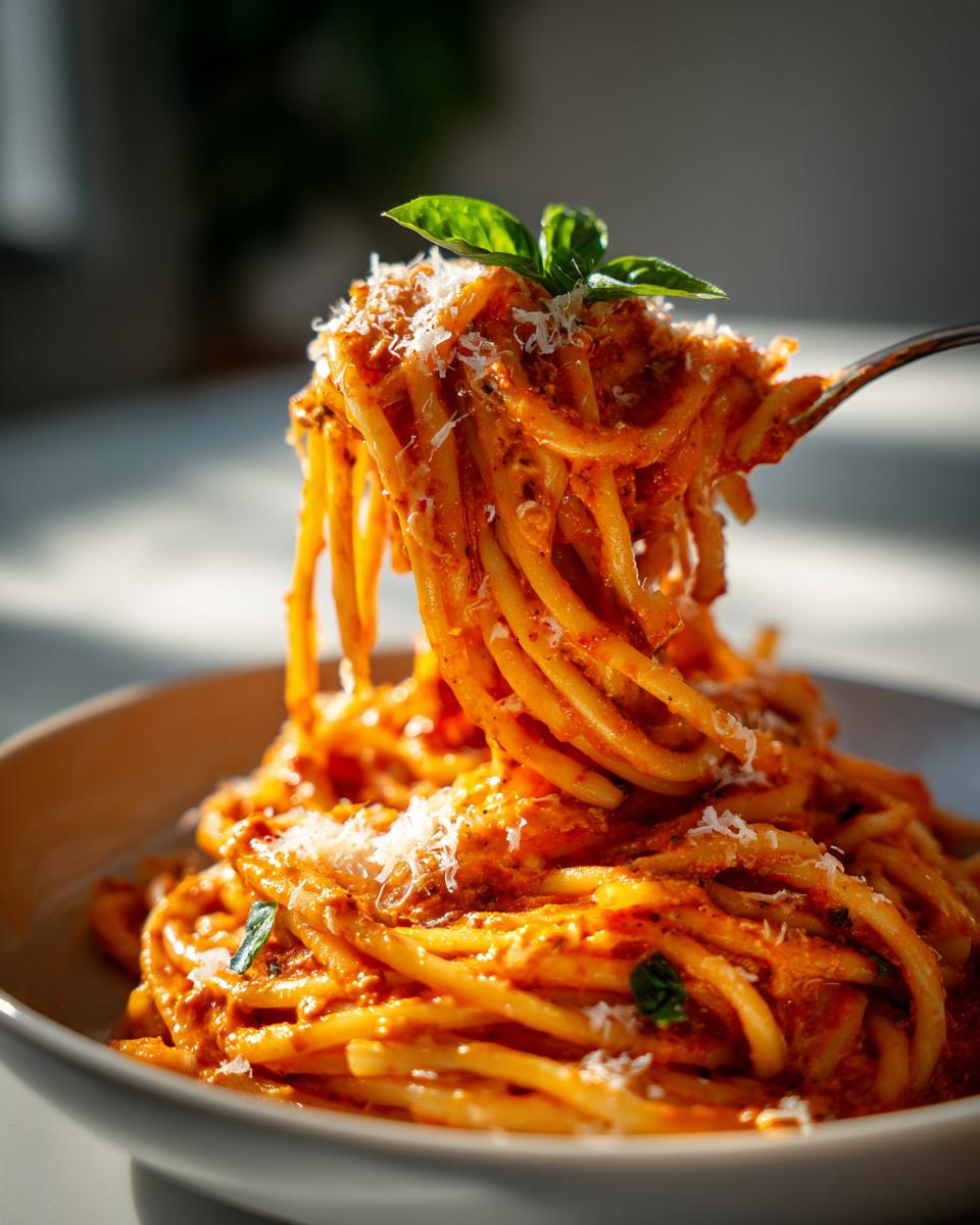 linguine with creamy nduja tomato sauce - detail 3