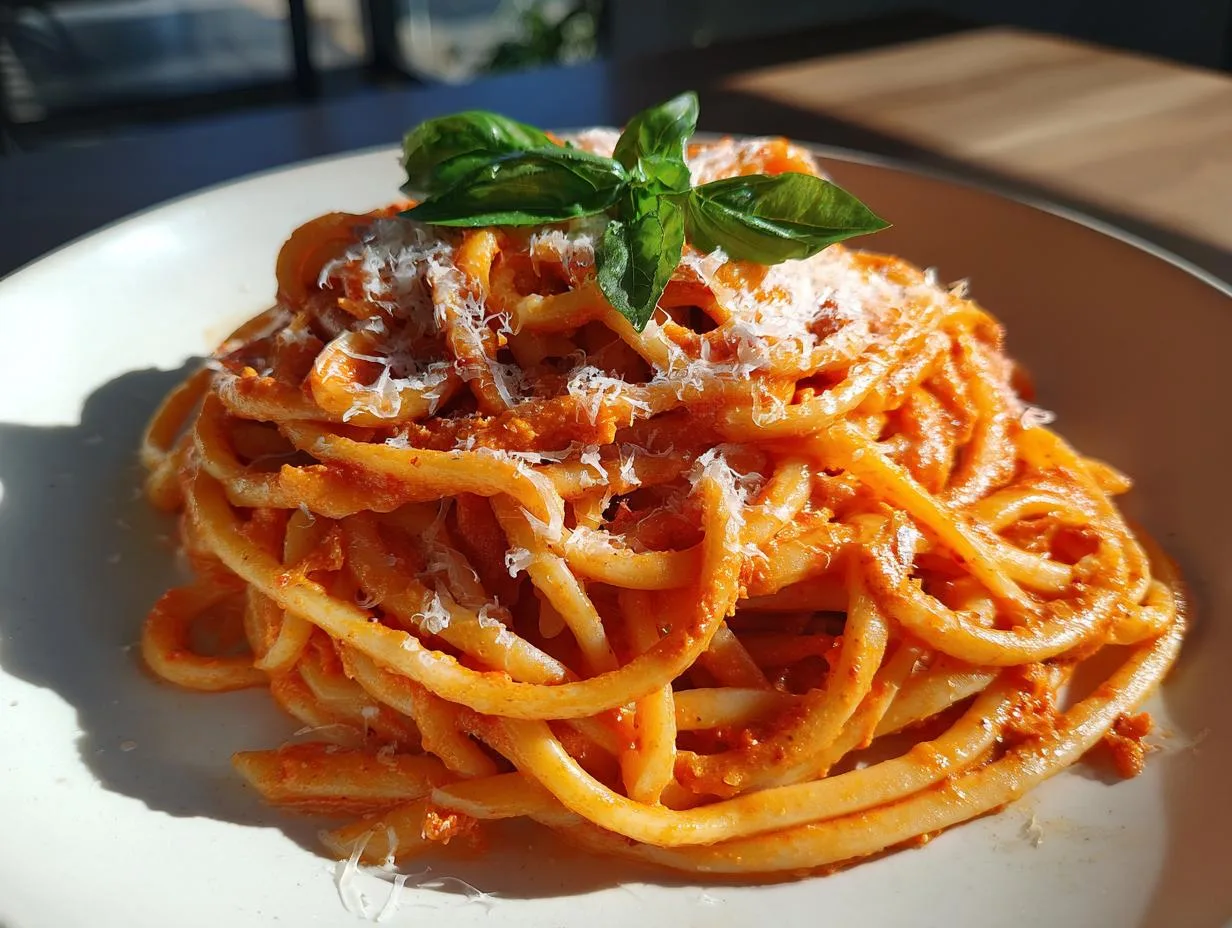 linguine with creamy nduja tomato sauce