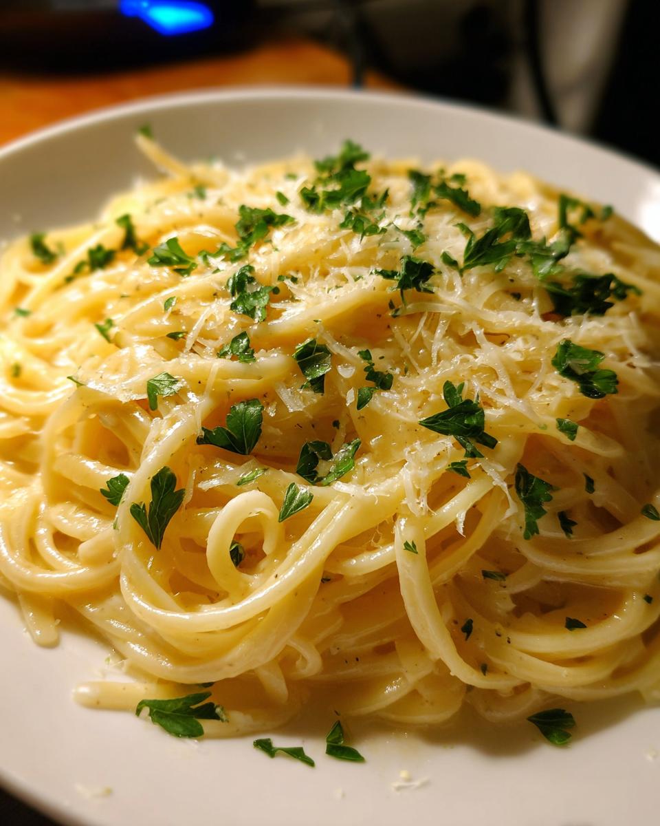 one pot creamy garlic pasta - detail 2