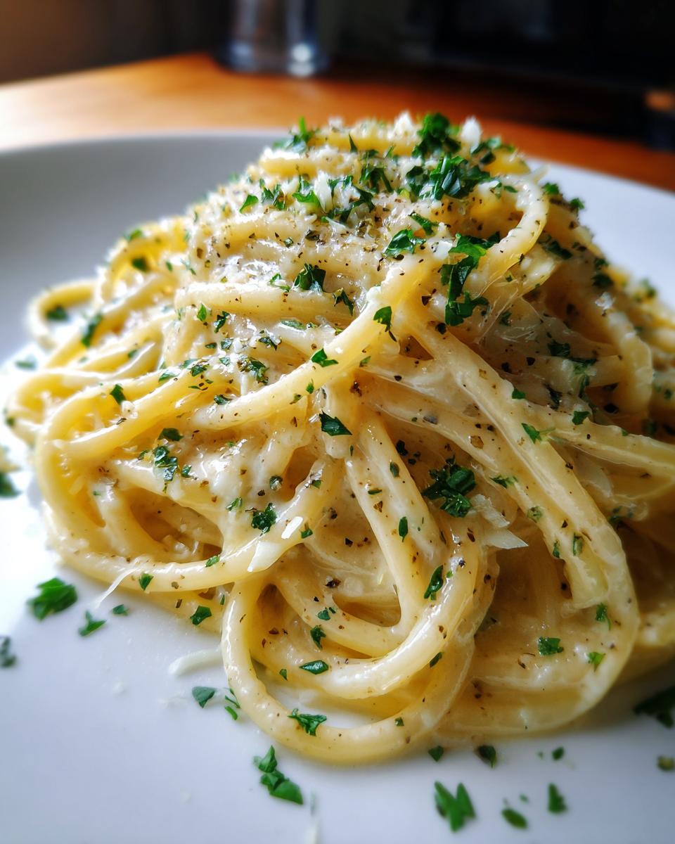 one pot creamy garlic pasta - detail 3