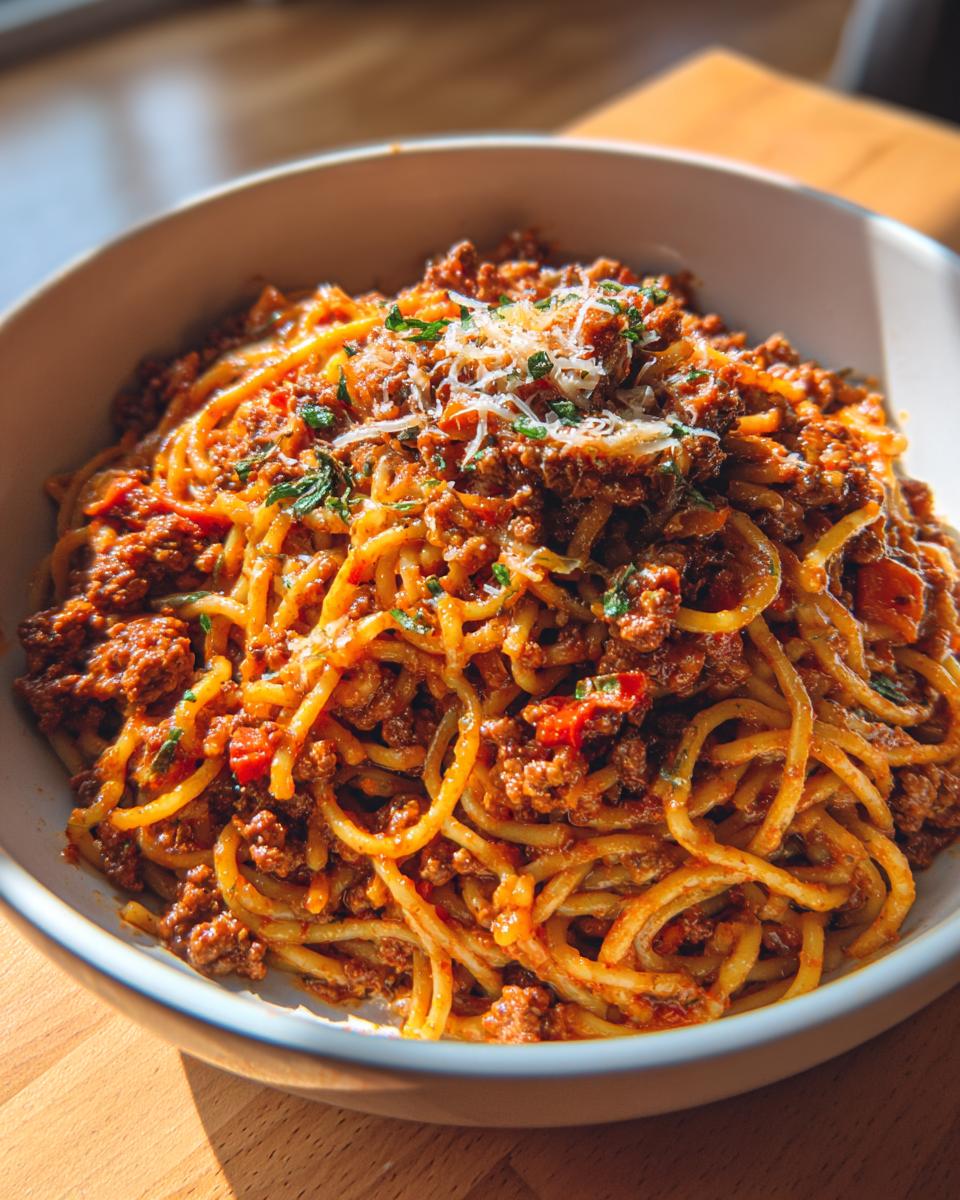 one pot pasta bolognese - detail 1