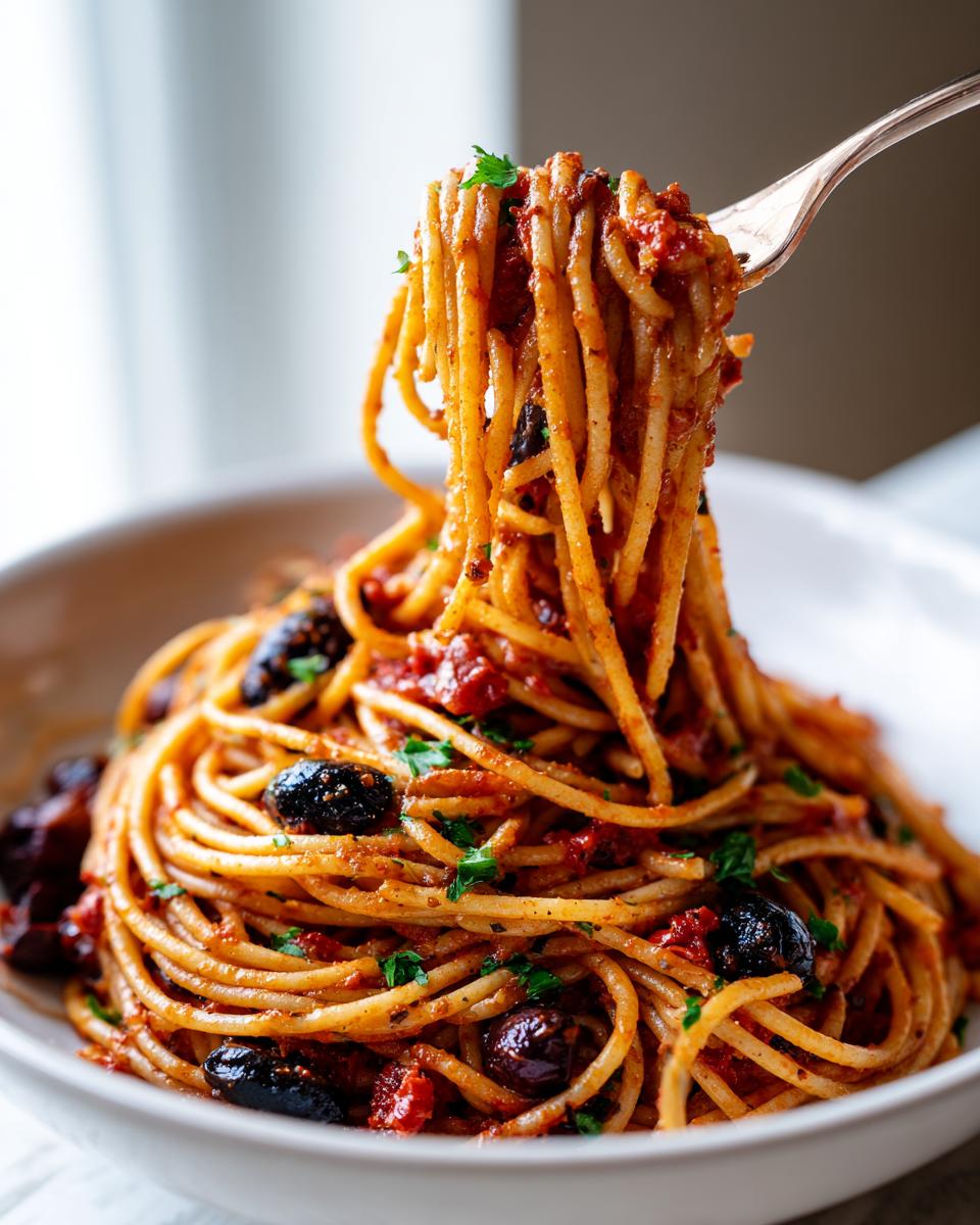 pasta puttanesca - detail 1
