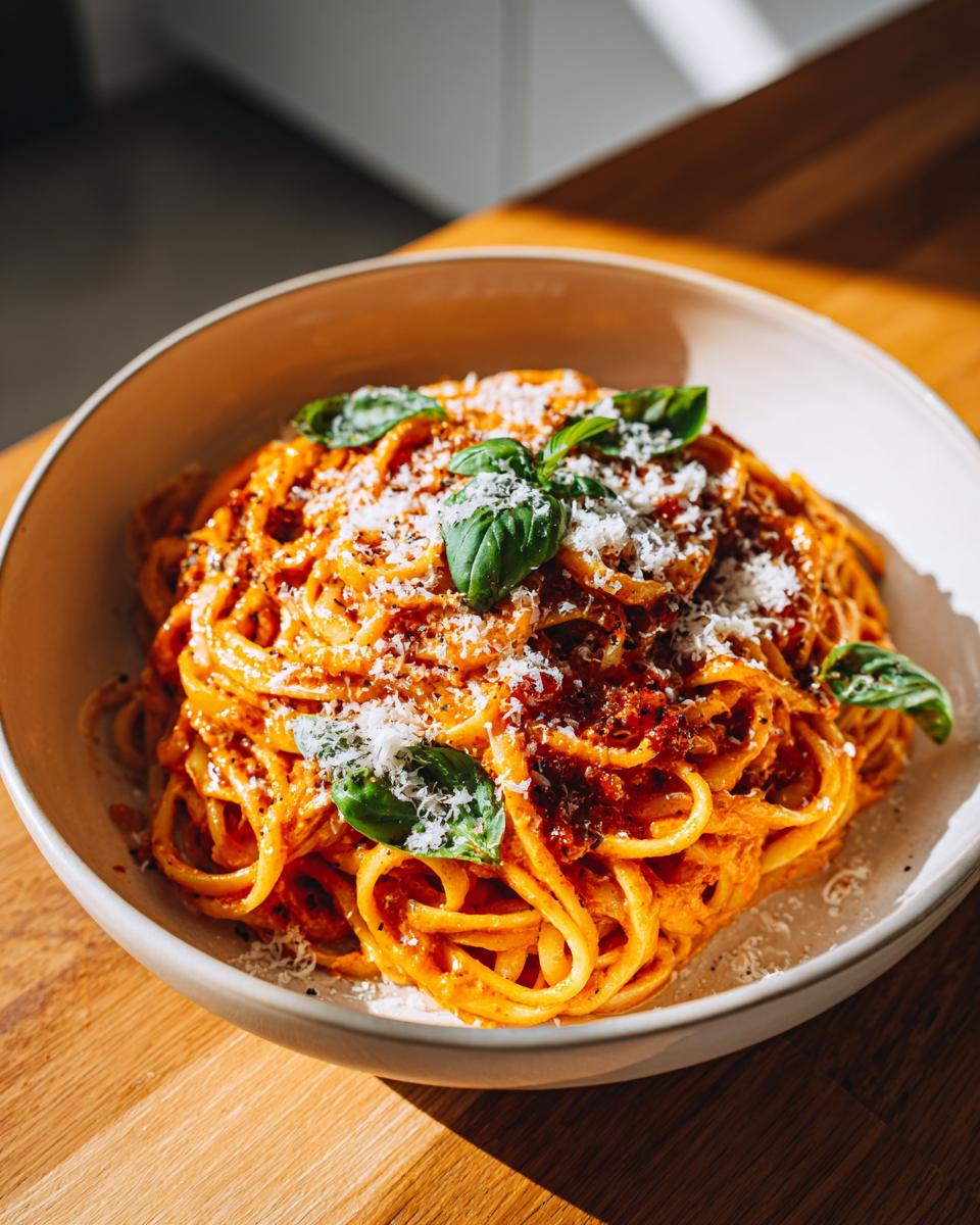 rich and velvety creamy tomato pasta - detail 2