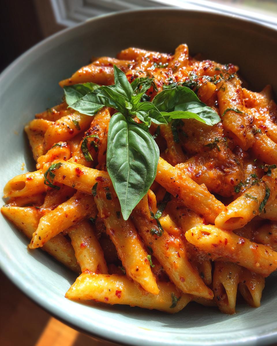 roasted red pepper pasta - detail 3