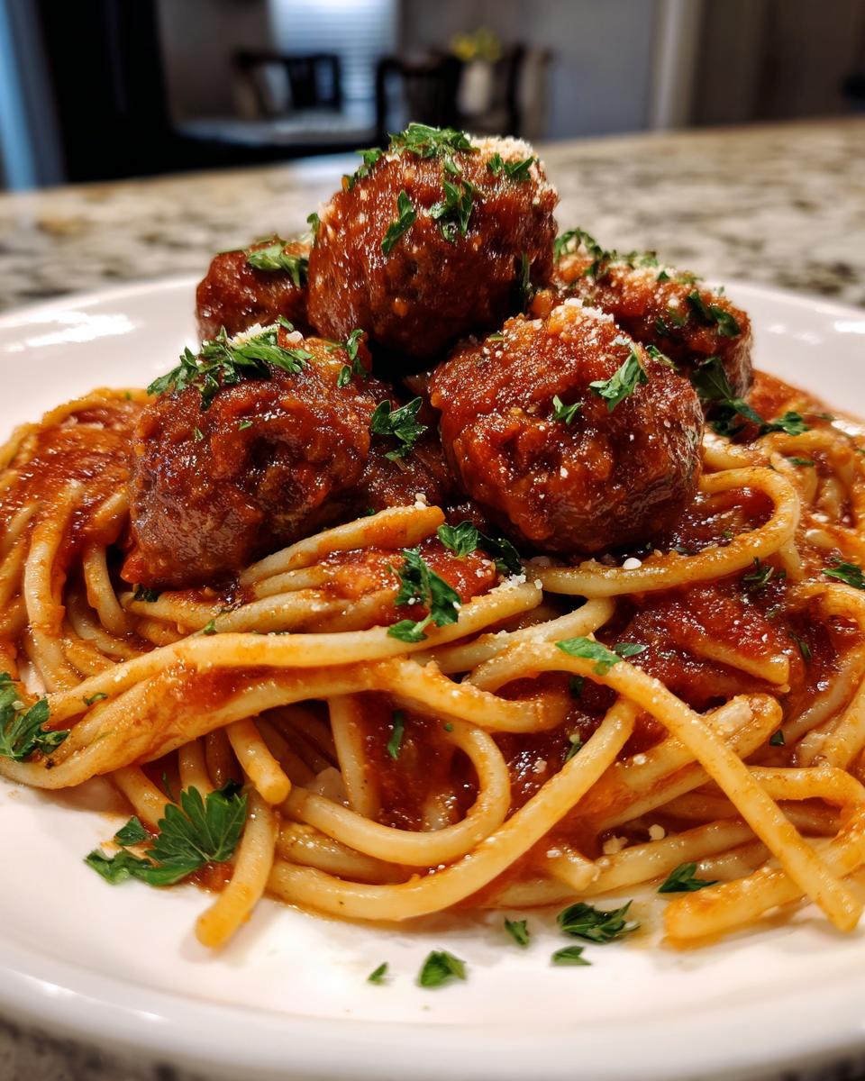 spaghetti and meatballs - detail 1