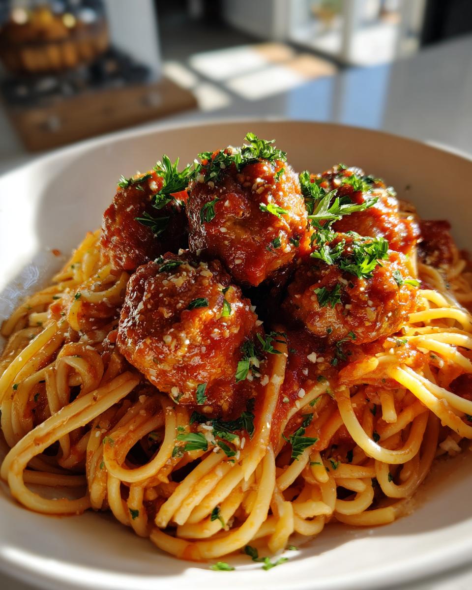 spaghetti and meatballs - detail 2