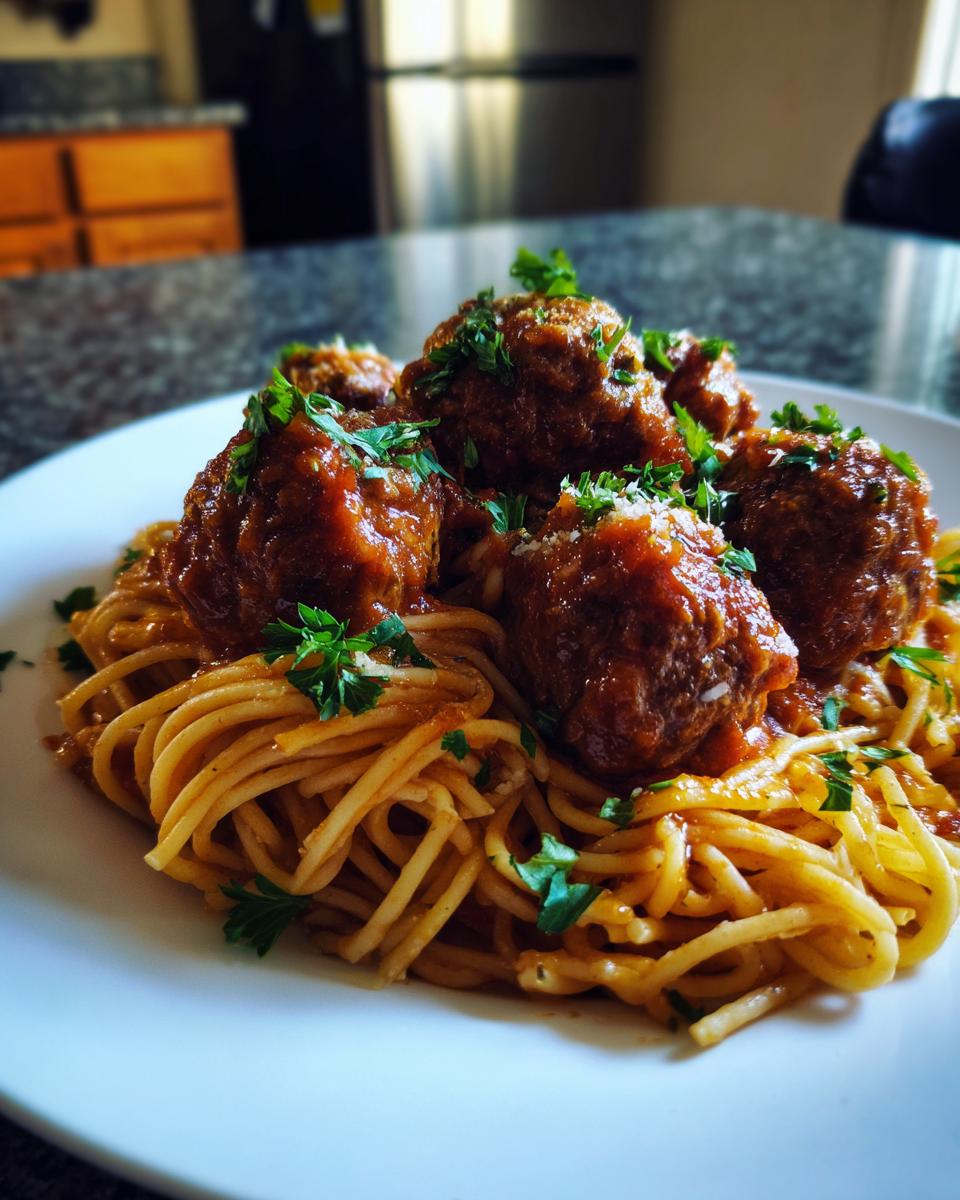spaghetti and meatballs - detail 3