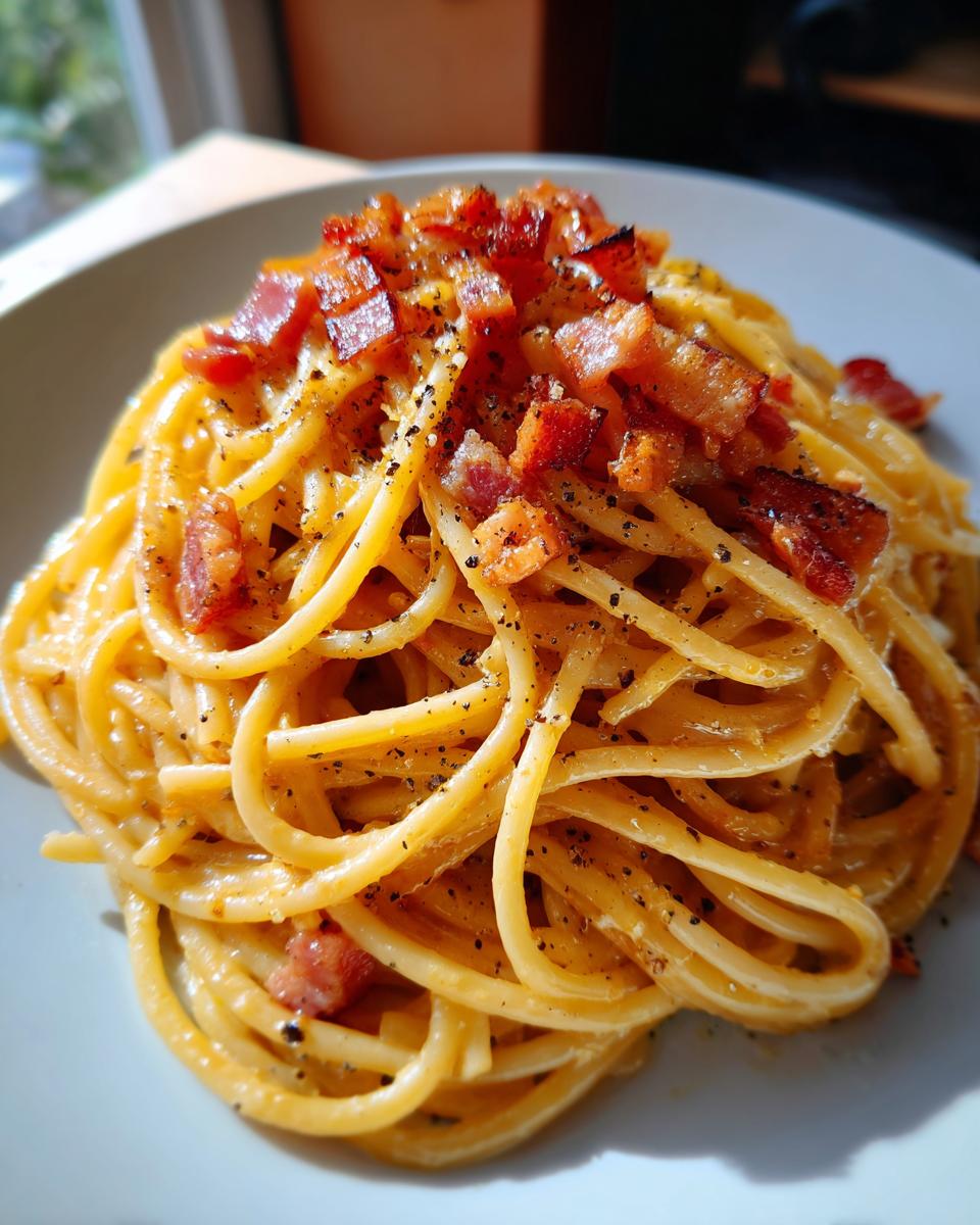 spaghetti carbonara - detail 1