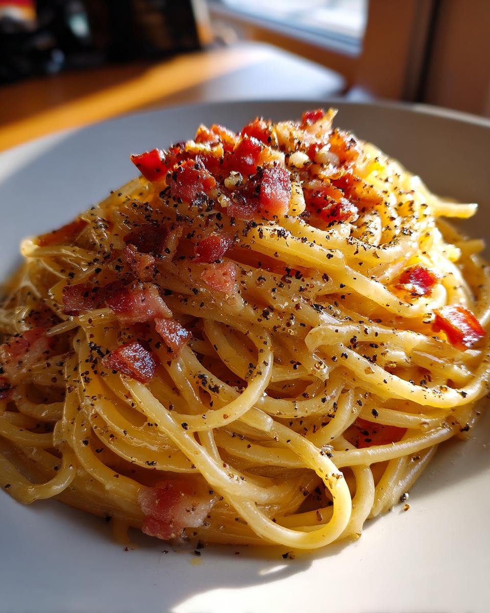 spaghetti carbonara - detail 2