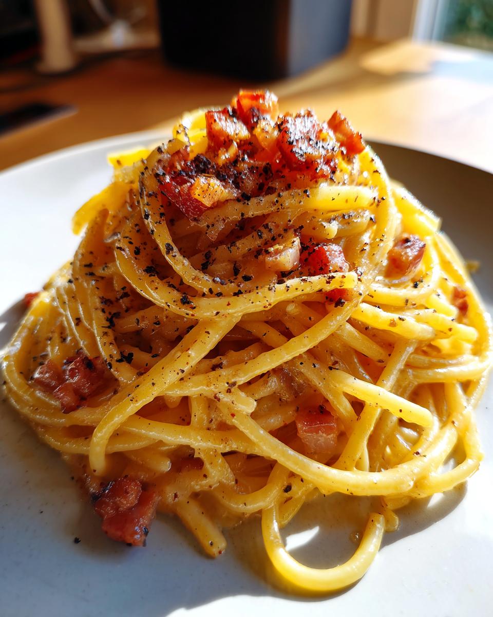 spaghetti carbonara - detail 3