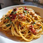 spaghetti with sun-dried tomato cream sauce