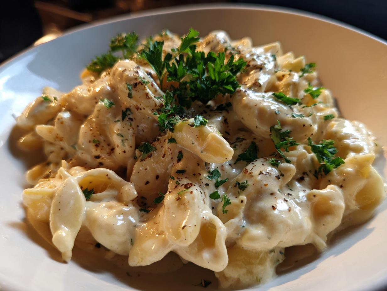 vegan creamy pasta - detail 2