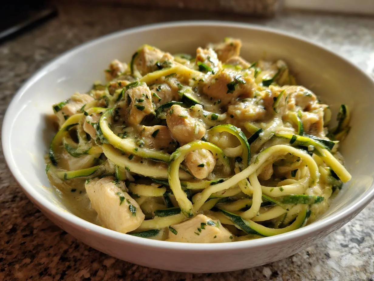 zucchini noodle chicken alfredo